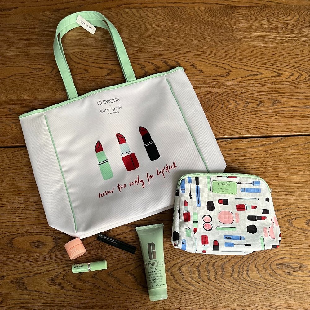 NWT Kate Spade x Clinique Tote, Makeup Case, Skincare, and Makeup